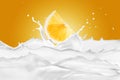Milk Splash With Various Fruits Royalty Free Stock Photo