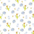 Banana party seamless pattern. Fun youth background with hand drawn elements Royalty Free Stock Photo