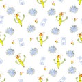 Banana party seamless pattern. Fun youth background with hand drawn elements