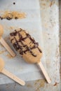 Banana and peanut butter popsicles Royalty Free Stock Photo