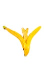 Banana peel white background in studio Royalty Free Stock Photo