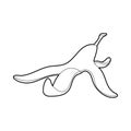 Banana peel icon, outline style