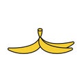 Banana peel isolated. Banana Skin Style Outline