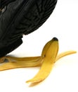 banana peel slipping Royalty Free Stock Photo