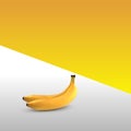 Banana place on the floor with wall illustration minimal art