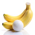 Banana and Plaster Sphere Composition isolated on white background Royalty Free Stock Photo