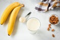 Banana Protein Shake Or Smoothie In Glass