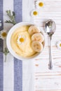 Banana pudding for breakfast Royalty Free Stock Photo