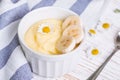 Banana pudding for breakfast Royalty Free Stock Photo