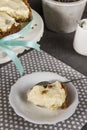 Banana and pudding cake. Royalty Free Stock Photo