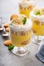 Banana pudding in small glasses