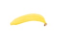 Banana ripe yellow half peeled isolated on white background and clipping path Royalty Free Stock Photo