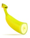 Banana ripe yellow and a some green vector illustration