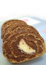 Banana roulade, cake Royalty Free Stock Photo