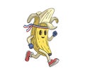 Banana runner run on a marathon race. Royalty Free Stock Photo