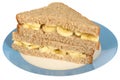 Banana Sandwich in Wholemeal Sliced Bread Royalty Free Stock Photo