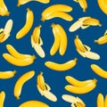 Banana seamless vector pattern with illustrator.concept of healthy eating. Food texture.