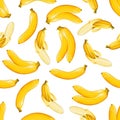 Banana seamless vector pattern with illustrator.concept of healthy eating. Food texture.