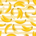 Banana seamless vector pattern with illustrator.concept of healthy eating. Food texture.