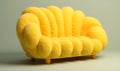banana shaped yellow sofa, ai generative