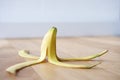 Banana skin on floor Royalty Free Stock Photo