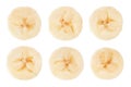 banana slice isolated on white background, clipping path, full depth of field Royalty Free Stock Photo