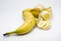 Banana and slices isolated Royalty Free Stock Photo