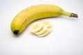 Banana and slices isolated Royalty Free Stock Photo