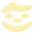 Banana slices isolated on white Royalty Free Stock Photo