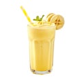 Banana Smoothie drink front view isolate Royalty Free Stock Photo