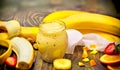 Banana smoothie - healthy smoothie freshly prepared