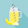 Banana smoothie in mason jar