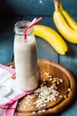 Banana smoothie with walnut paste