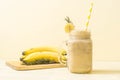 banana smoothies glass Royalty Free Stock Photo