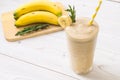 banana smoothies glass Royalty Free Stock Photo