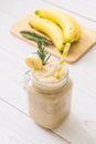 banana smoothies glass Royalty Free Stock Photo