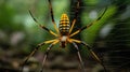 Banana Spider in Rainforest Arachnid with Unique appearance Intricate Web Building Skills AI Generative