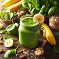 Banana and spinach smoothie appetising