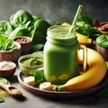 Banana and spinach smoothie appetising