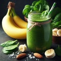 Banana and spinach smoothie appetising