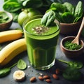 Banana and spinach smoothie appetising