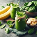 Banana and spinach smoothie appetising