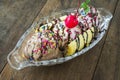 Banana split dessert Royalty Free Stock Photo