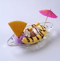 Banana split ice cream