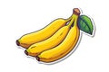 Banana Sticker On White Background. Generative AI