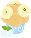 The cute icon of banana sweet