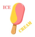 Banana strawberry ice lolly drawn vector icon Royalty Free Stock Photo