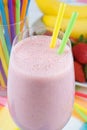 Banana strawberry milkshake Royalty Free Stock Photo