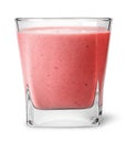 Banana strawberry smoothies in glass Royalty Free Stock Photo