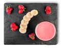 Banana strawberry smoothies Royalty Free Stock Photo